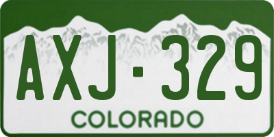 CO license plate AXJ329