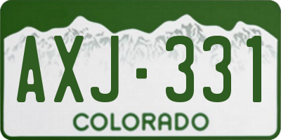 CO license plate AXJ331