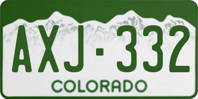 CO license plate AXJ332