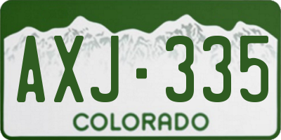 CO license plate AXJ335