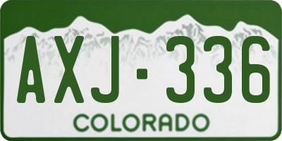 CO license plate AXJ336