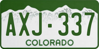 CO license plate AXJ337