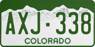 CO license plate AXJ338
