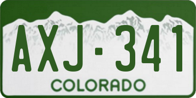 CO license plate AXJ341
