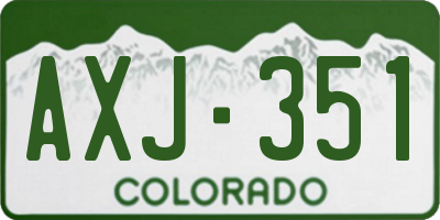 CO license plate AXJ351