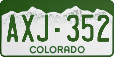 CO license plate AXJ352