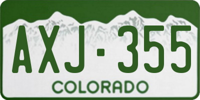 CO license plate AXJ355