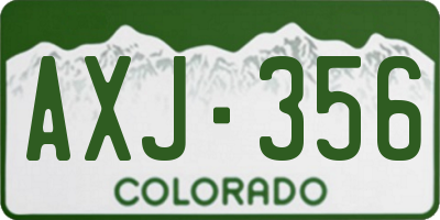 CO license plate AXJ356