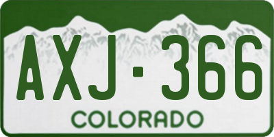 CO license plate AXJ366
