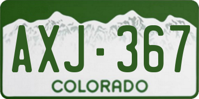 CO license plate AXJ367