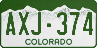 CO license plate AXJ374