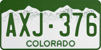 CO license plate AXJ376
