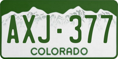 CO license plate AXJ377