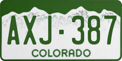 CO license plate AXJ387