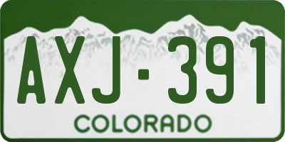 CO license plate AXJ391
