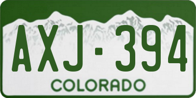 CO license plate AXJ394