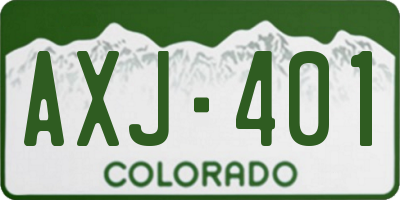 CO license plate AXJ401