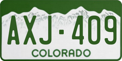 CO license plate AXJ409