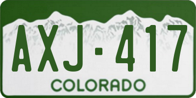 CO license plate AXJ417