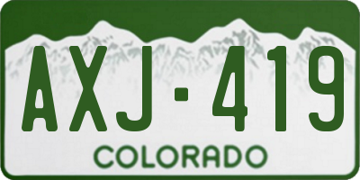 CO license plate AXJ419