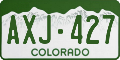 CO license plate AXJ427