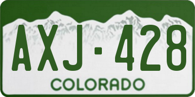 CO license plate AXJ428