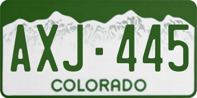 CO license plate AXJ445