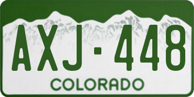 CO license plate AXJ448