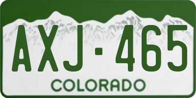 CO license plate AXJ465