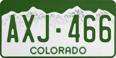 CO license plate AXJ466