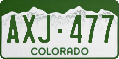 CO license plate AXJ477