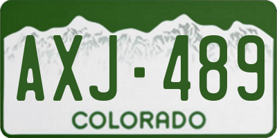CO license plate AXJ489