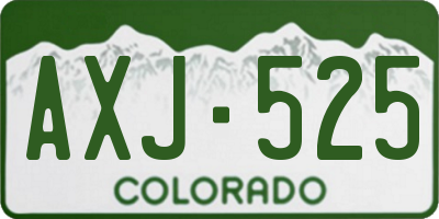 CO license plate AXJ525