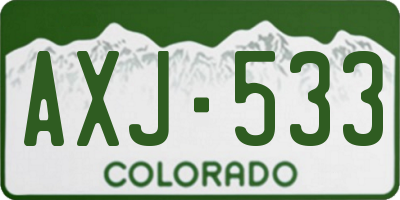 CO license plate AXJ533