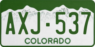 CO license plate AXJ537