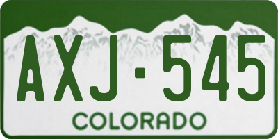 CO license plate AXJ545