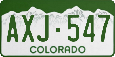 CO license plate AXJ547