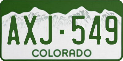 CO license plate AXJ549