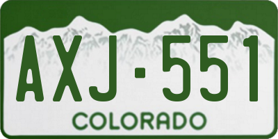 CO license plate AXJ551