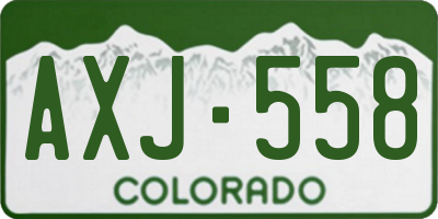 CO license plate AXJ558
