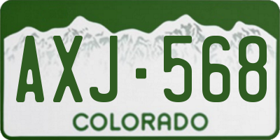 CO license plate AXJ568