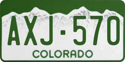 CO license plate AXJ570