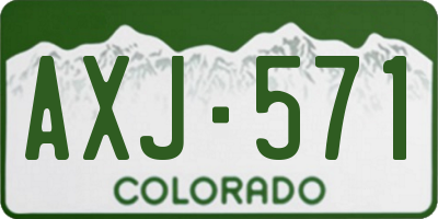 CO license plate AXJ571