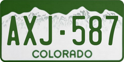 CO license plate AXJ587