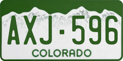 CO license plate AXJ596