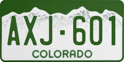 CO license plate AXJ601