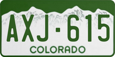 CO license plate AXJ615