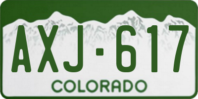 CO license plate AXJ617