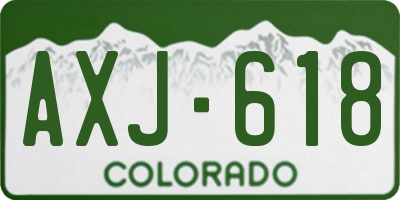 CO license plate AXJ618