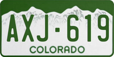 CO license plate AXJ619